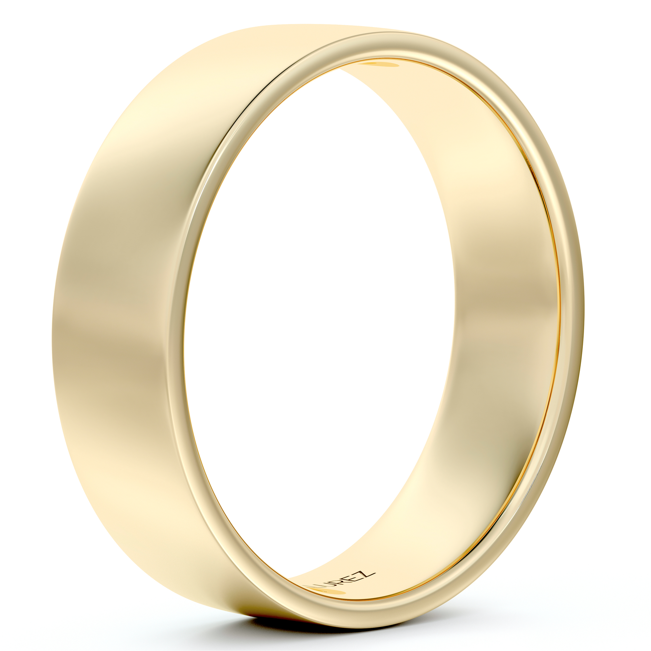 9ct Yellow Gold Standard Weight Flat Court Profile Centre Groove Wedding  Ring