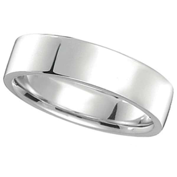 950 Palladium Wedding Band Plain Ring Flat Comfort-Fit for Men (5 mm)