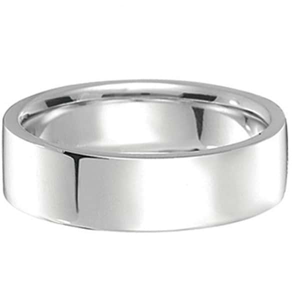 Palladium Wedding Band Plain Ring Flat Comfort Fit for Men (7 mm)