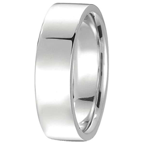 Palladium Wedding Band Plain Ring Flat Comfort Fit for Men (7 mm)