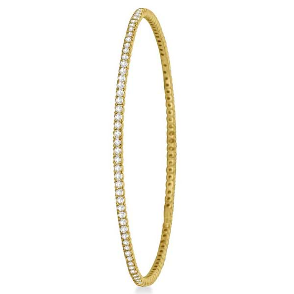 Stackable Diamond Bangle Eternity Bracelet 14k Yellow Gold (1.25ct)
