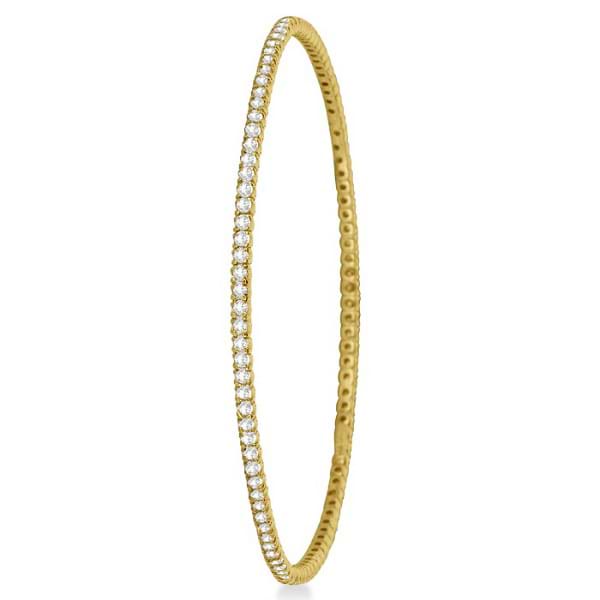 Stackable Diamond Bangle Eternity Bracelet 14k Yellow Gold (2.60ct)