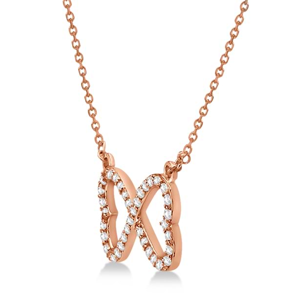 Pave Infinity Heart Diamond Pendant Necklace 14k Rose Gold (0.39ct)