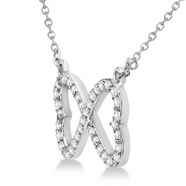 Pave Infinity Heart Diamond Pendant Necklace 14k White Gold (0.39ct)