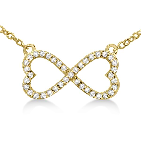 Pave Infinity Heart Diamond Pendant Necklace 14k Yellow Gold (0.39ct)