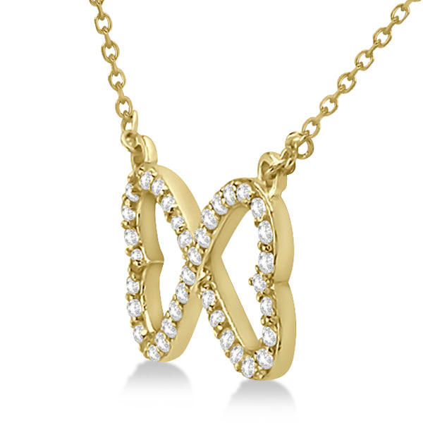 Pave Infinity Heart Diamond Pendant Necklace 18k Yellow Gold (0.39ct)