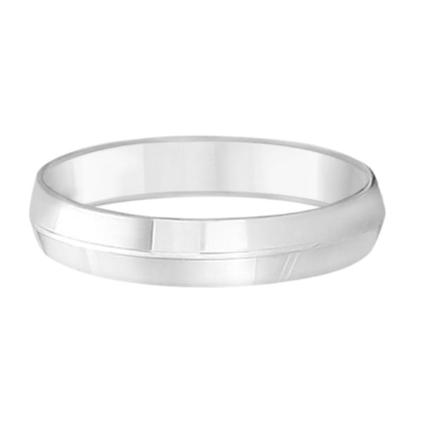 Knife Edge Wedding Ring Band Comfort-Fit 14k White Gold (5mm)