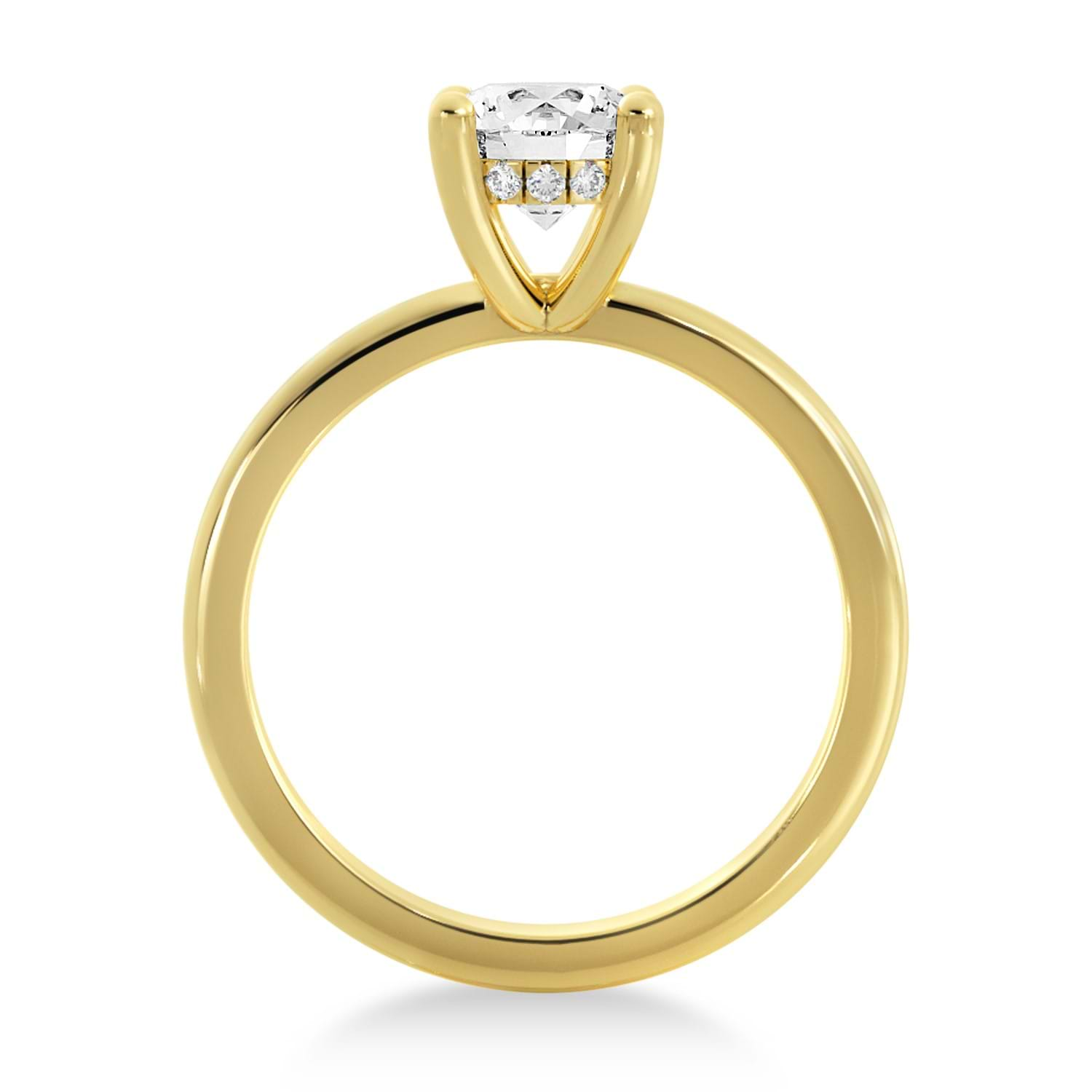 Lab Grown Diamond Hidden Halo Solitaire Engagement Ring 18k Yellow Gold (0.06ct)