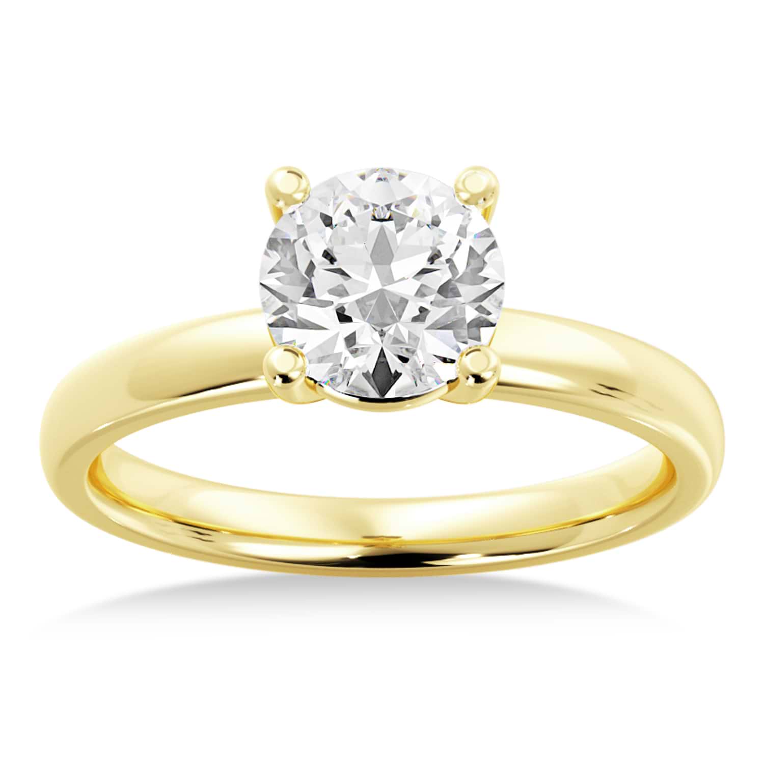 Basket Solitaire Engagement Ring 14k Yellow Gold