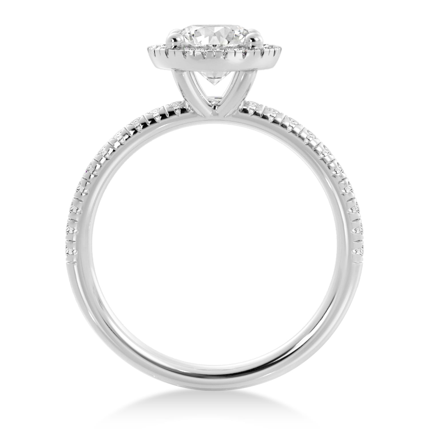 Lab Grown Diamond  Halo Engagement Ring 14k White Gold (0.28ct)