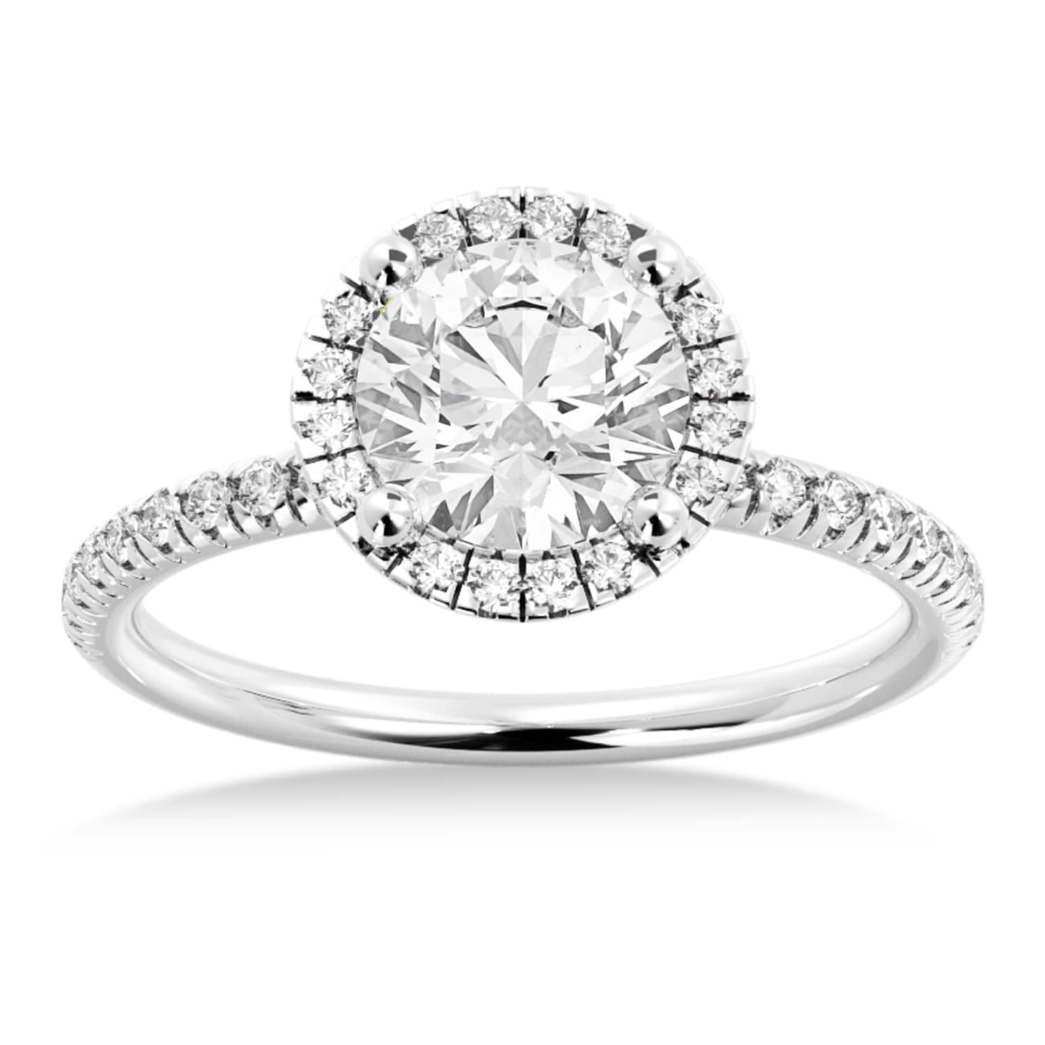 Diamond  Halo Engagement Ring Platinum (0.28ct)