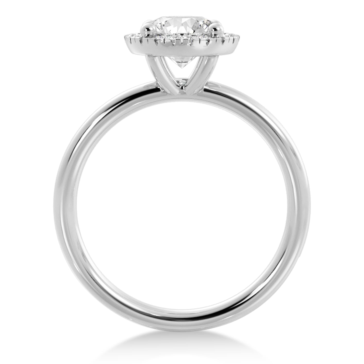 Diamond  Halo Engagement Ring 14k White Gold (0.08ct)
