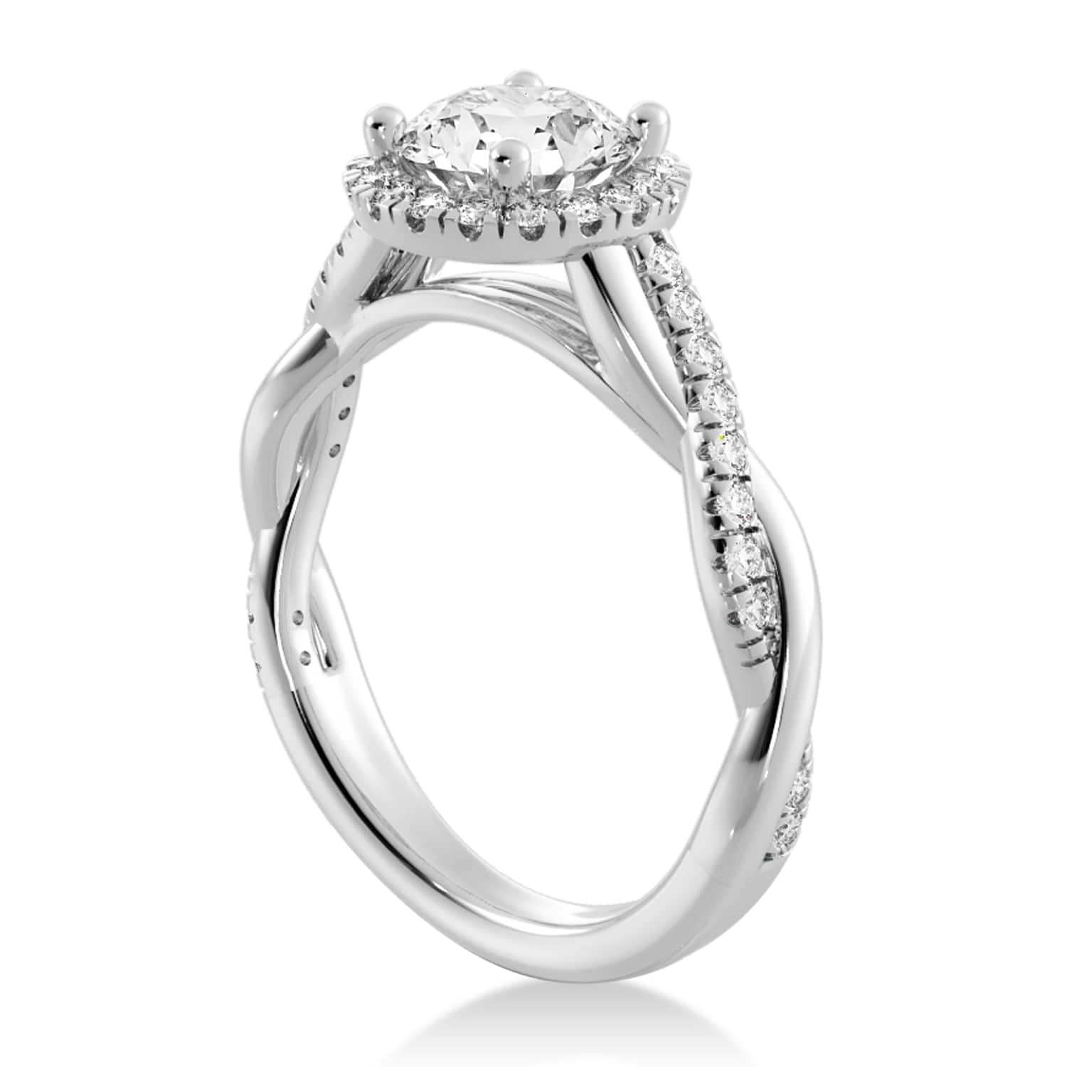 Lab Grown Diamond  Halo Engagement Ring 14k White Gold (0.31ct)