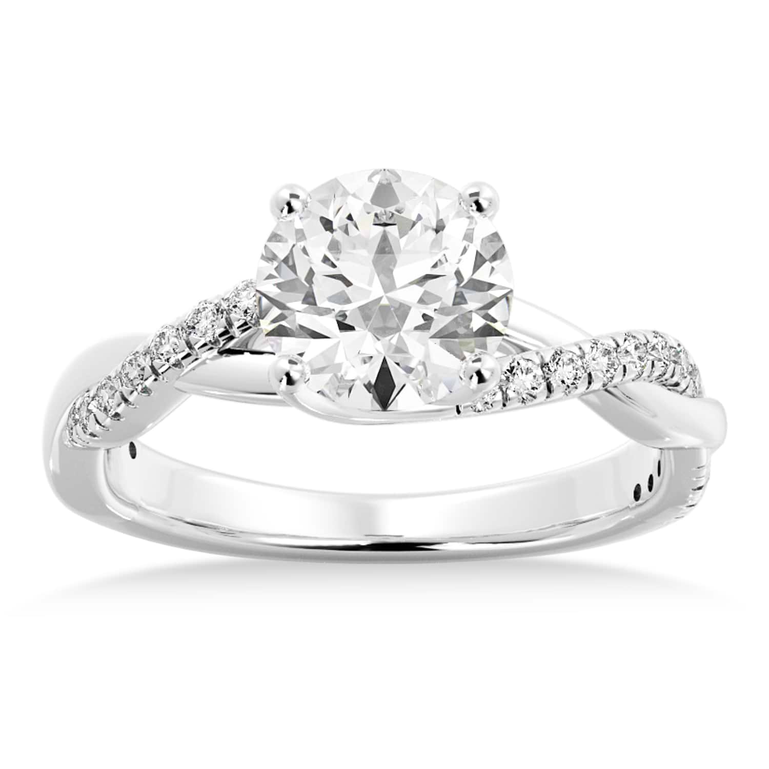 Twisted Diamond Engagement Ring14k White Gold (0.16ct)