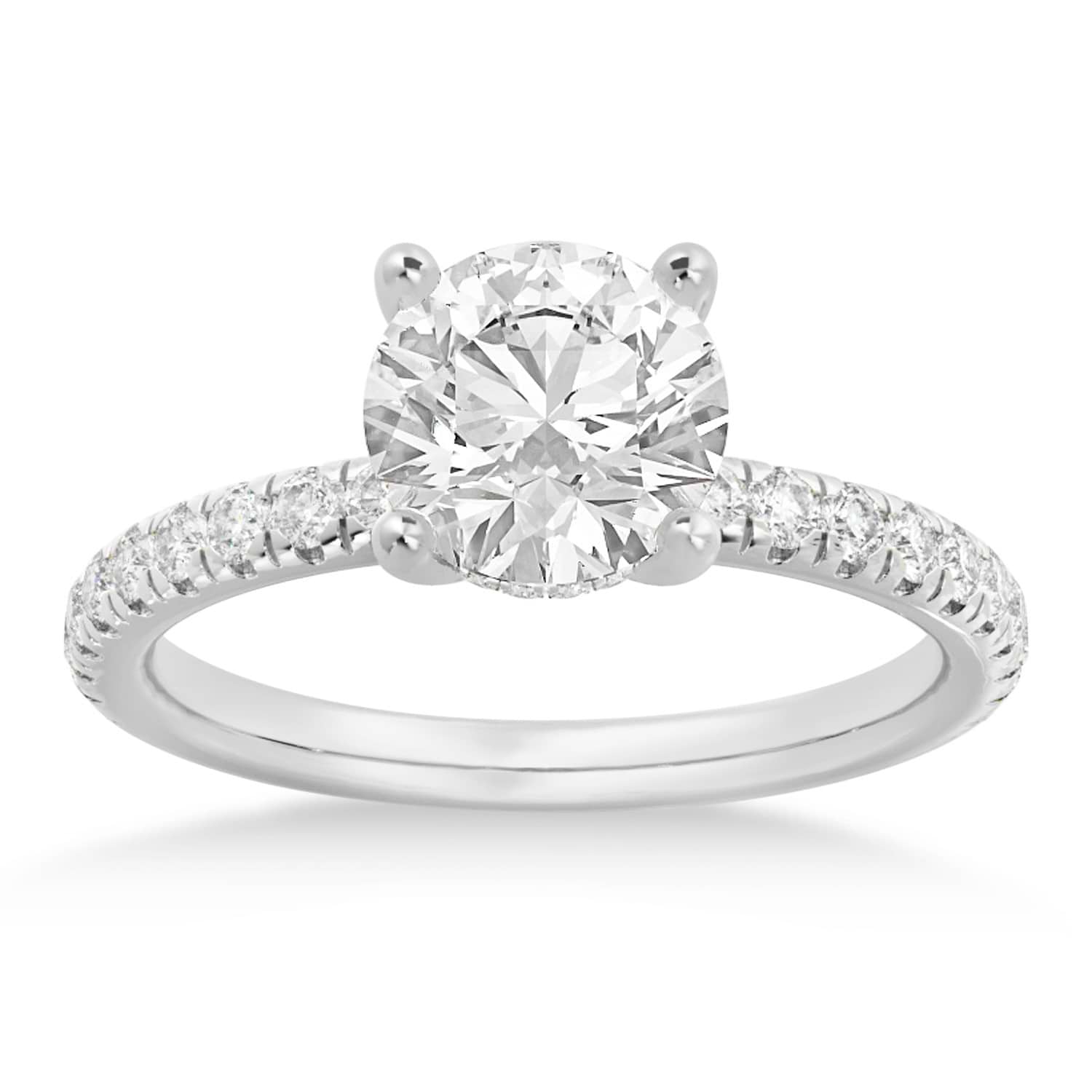 Lab Grown Diamond Hidden Halo Engagement Ring 14k White Gold (0.40ct)