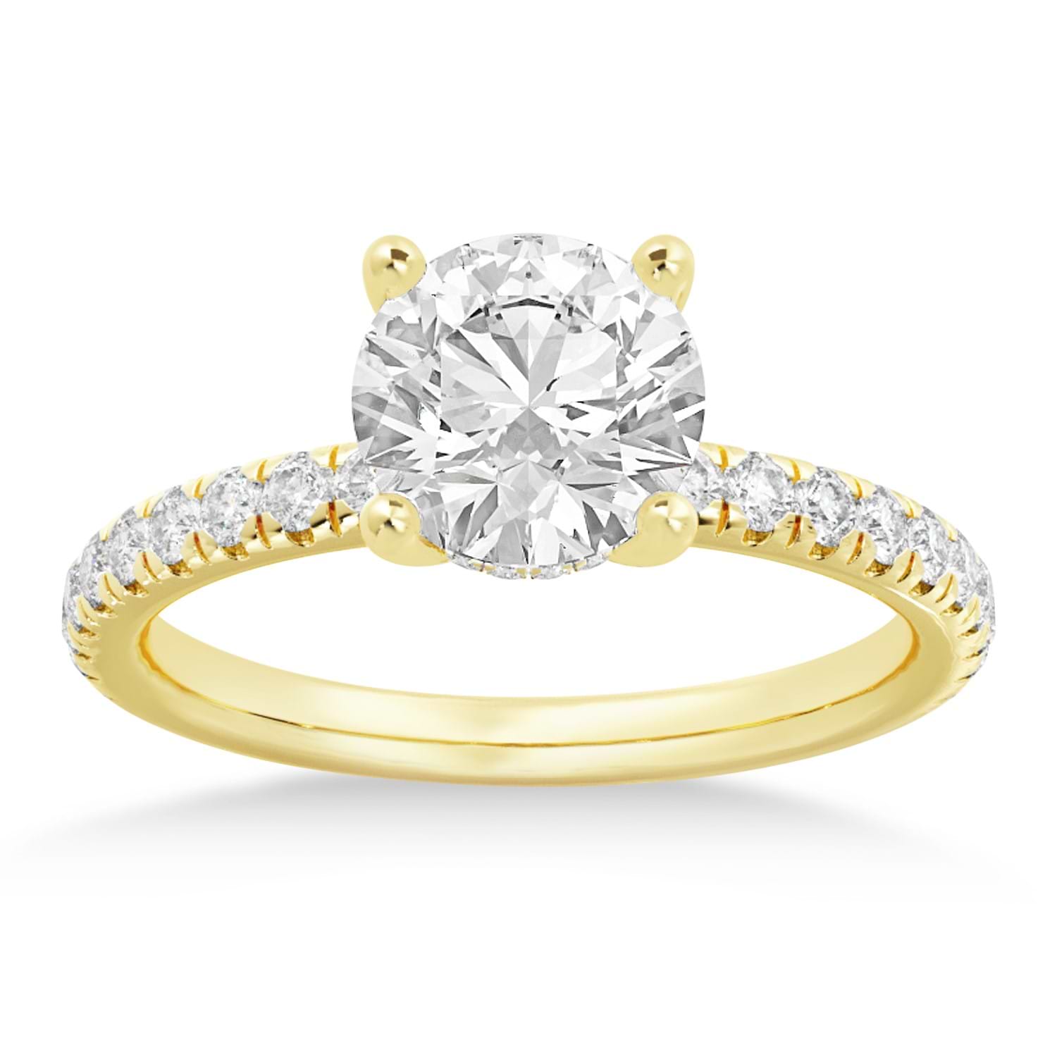 Lab Grown Diamond Hidden Halo Engagement Ring 14k Yellow Gold (0.40ct)