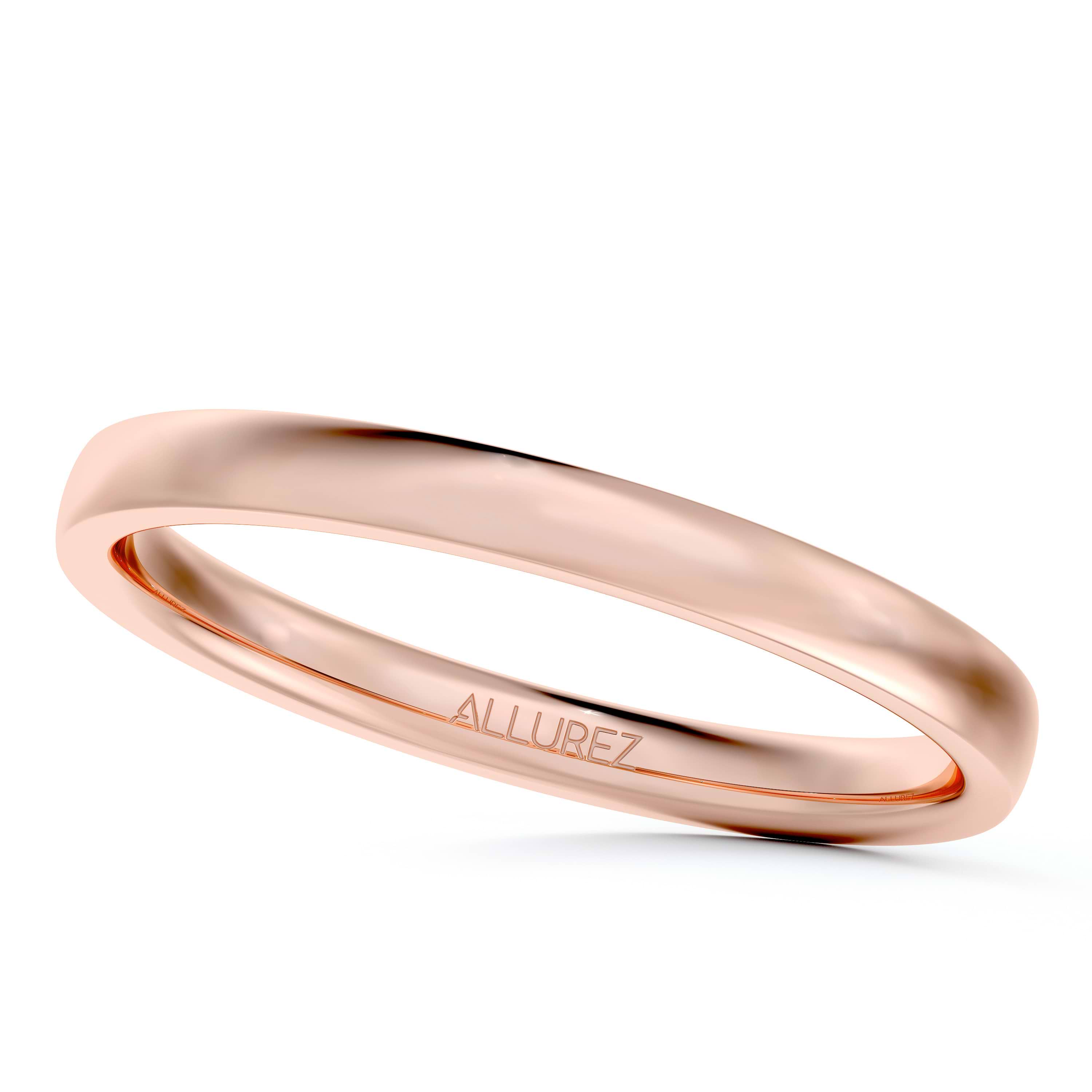 Low Dome Comfort Fit Wedding Ring 18k Rose Gold (2mm)