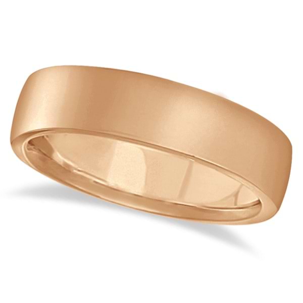 Low Dome Comfort Fit Wedding Ring For Men 18k Rose Gold (5mm)