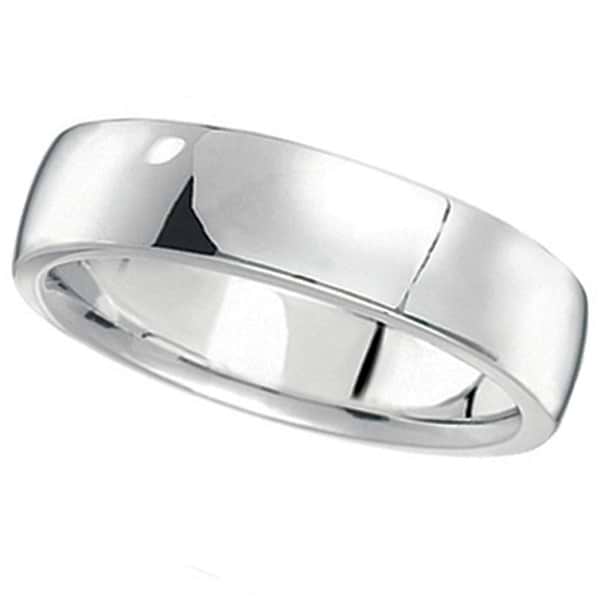 18k White Gold Wedding Ring Low Dome Comfort Fit (5 mm)