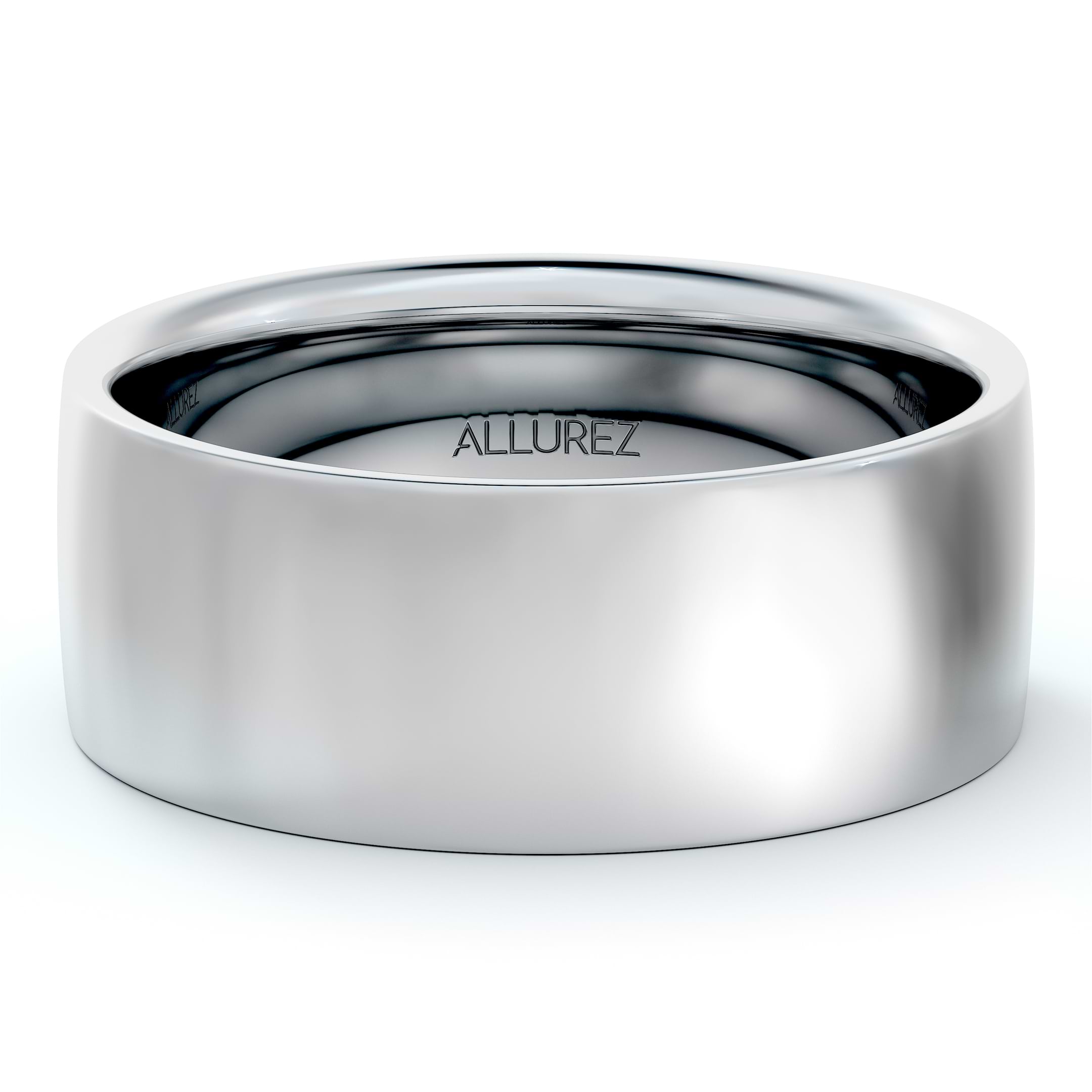 Men's Wedding Band Low Dome Comfort-Fit in 14k White Gold (7 mm)
