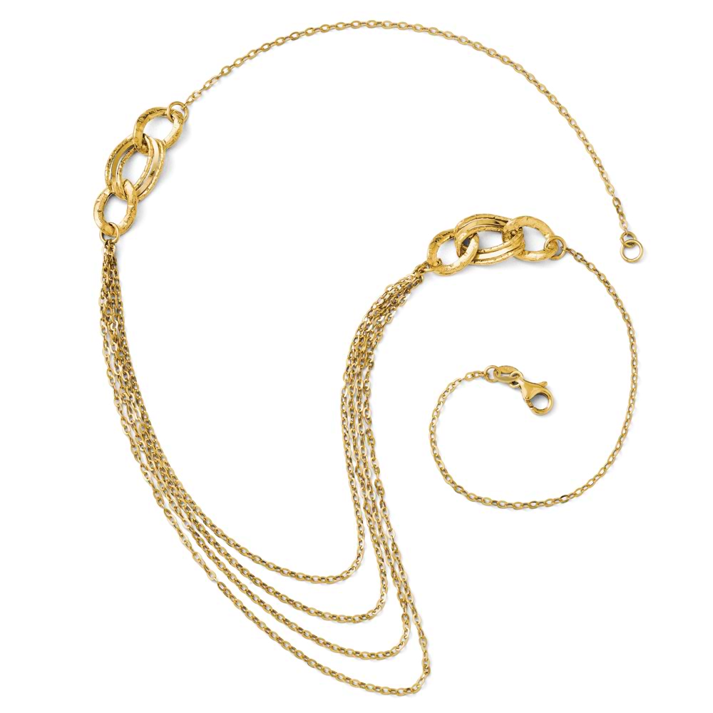 Ladies Fashion Four Layer Cable Necklace Chain 14k Yellow Gold