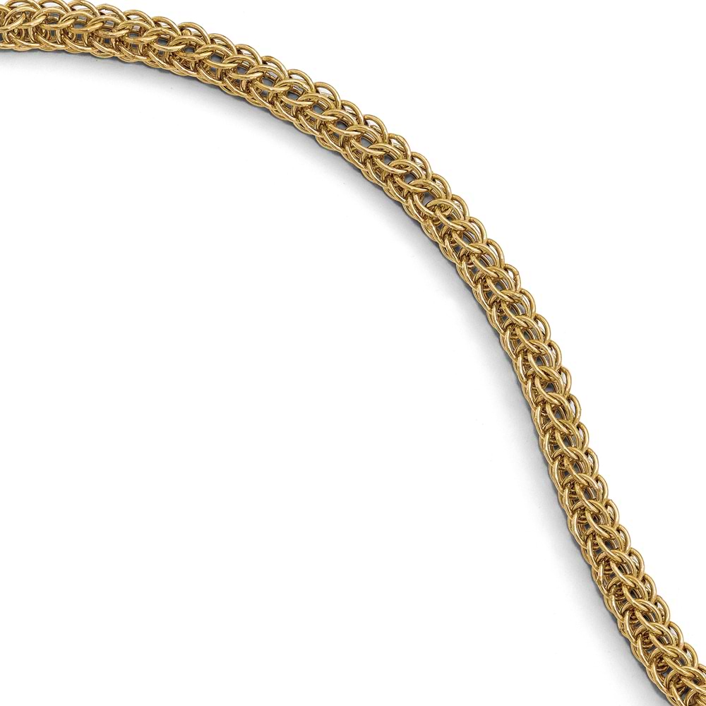 Fancy Polished Braided Cable Chain Link Bracelet 14k Yellow Gold