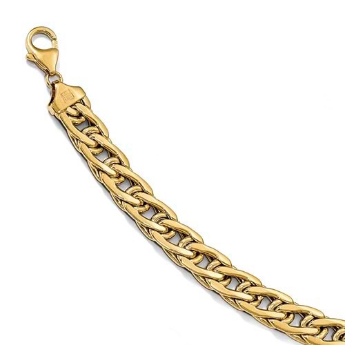 Fancy Polished Chain Link Bracelet 14k Yellow Gold