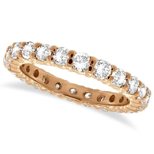 Lab Grown Diamond Eternity Ring Wedding Band 14k Rose Gold (1.07ctw)