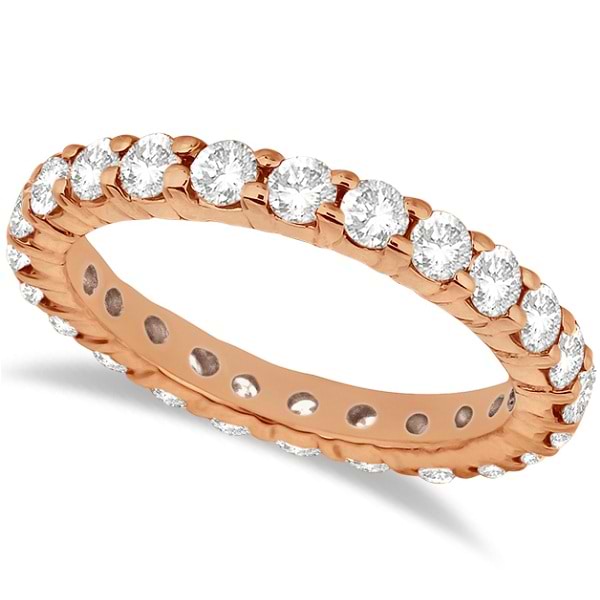Lab Grown Diamond Eternity Ring Wedding Band in 14k Rose Gold (2.00ct)