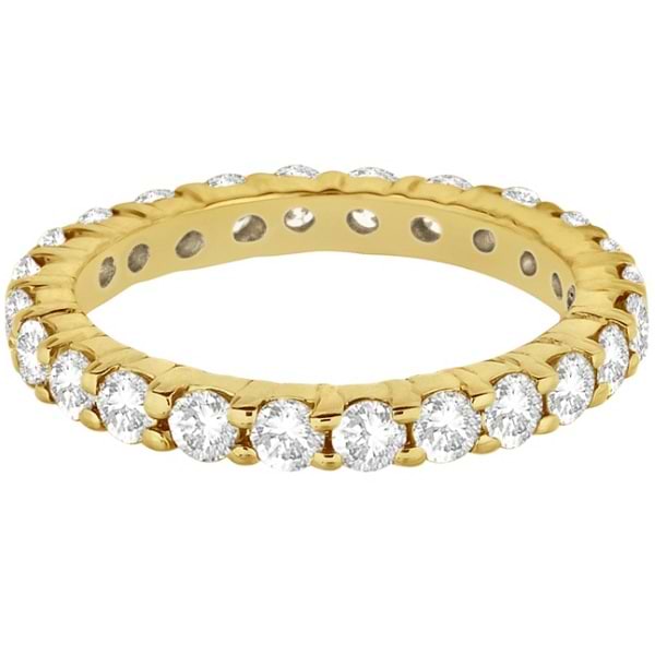 Lab Grown Diamond Eternity Ring Wedding Band in 14k Yellow Gold (2.00ct)