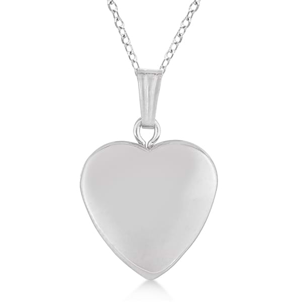 Heart Shaped Polished Finish Pendant Locket Sterling Silver