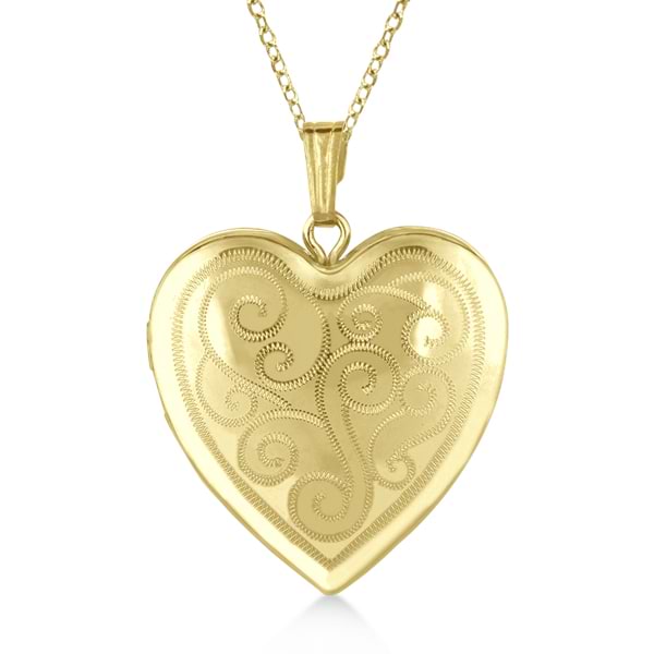 Heart Shaped Twisted Style Pendant Locket Gold Vermeil
