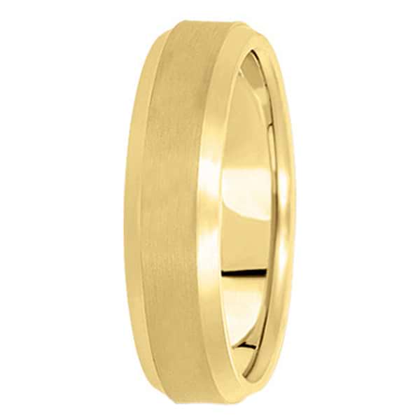 Comfort-Fit Carved Wedding Band in 14k Yellow Gold (6mm)