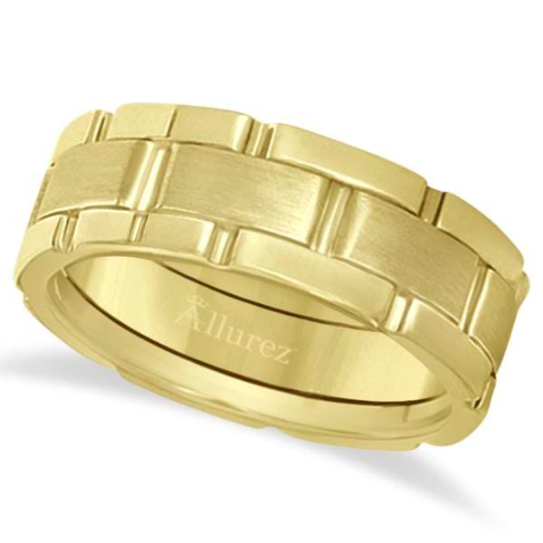 Unique Wedding Band Comfort-Fit in 14k Yellow Gold (8.5mm)