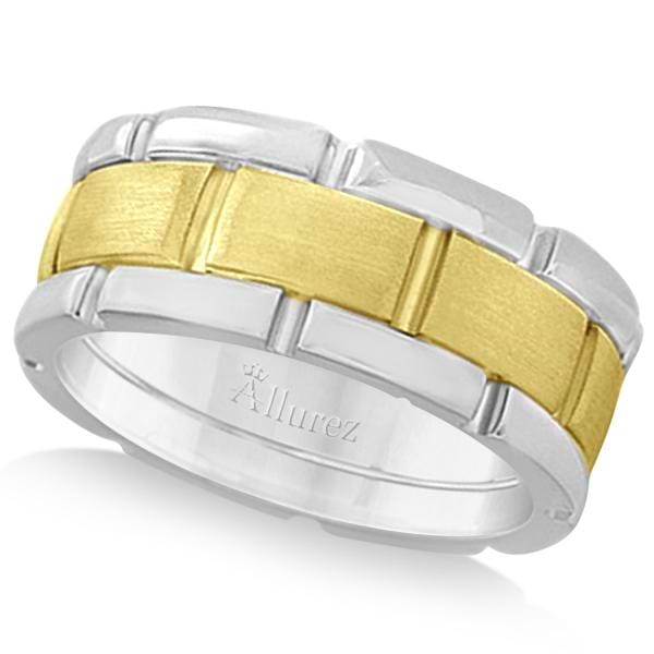 Comfort-Fit Two-Tone Wedding Band (8.5mm)