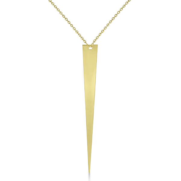Jagger Elongated Triangle Pendant Necklace 14k Yellow Gold