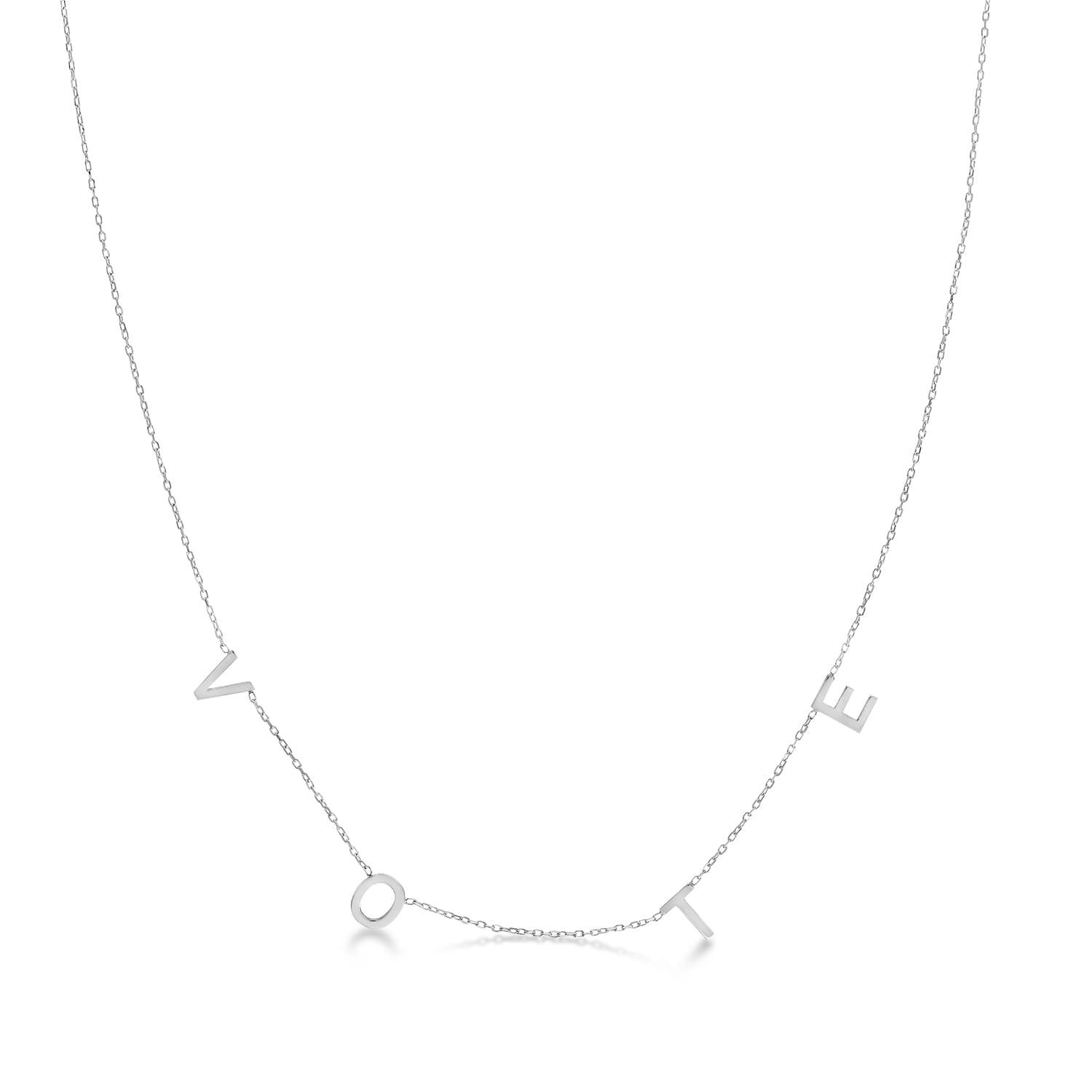 VOTE Chain Necklace in Sterling Silver