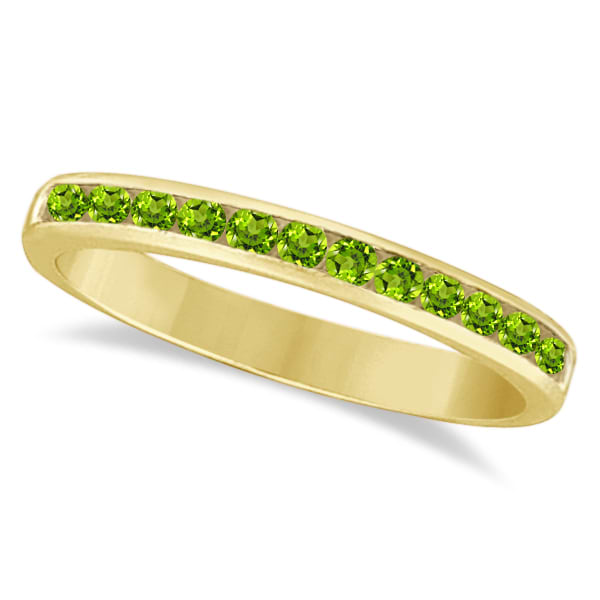 Channel-Set Peridot Stackable Ring in 14k Yellow Gold (0.40ct)