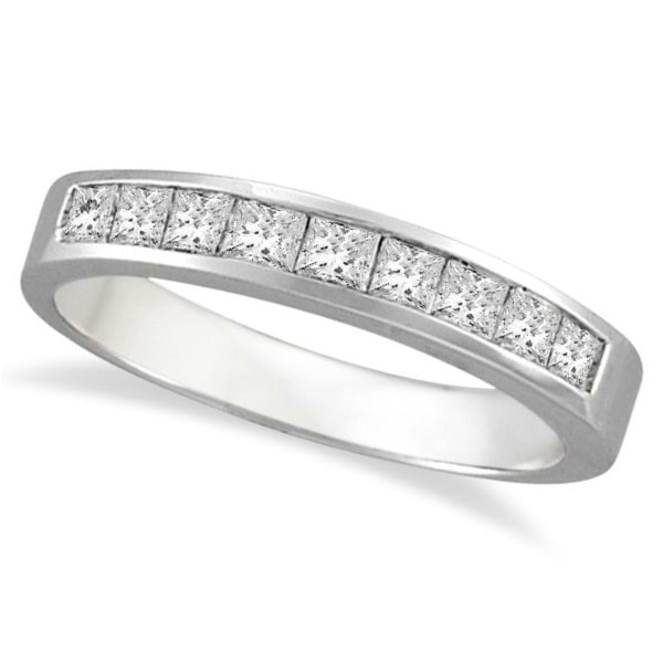 Princess-Cut Channel-Set Lab Grown Diamond Ring in 14k White Gold (1/2 ct)