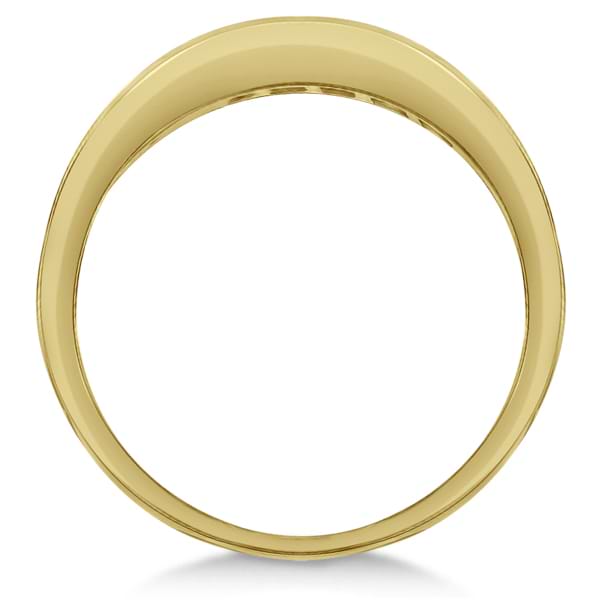 Princess-Cut Channel-Set Stackable Peridot Ring 14k Yellow Gold 1.00ct