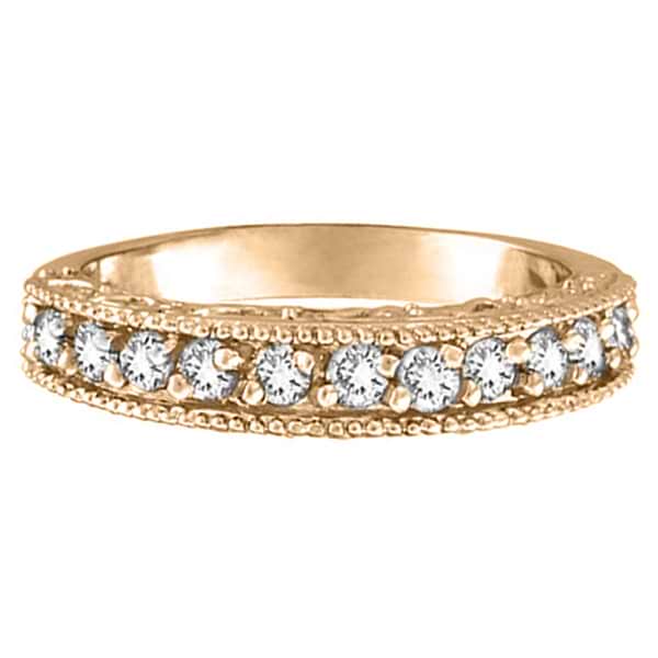 Stackable Diamond Ring Anniversary Band 14k Rose Gold  (0.31ct)