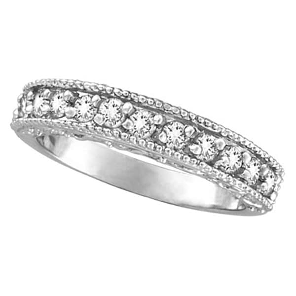 Stackable Diamond Ring Anniversary Band 14k White Gold  (0.31ct)