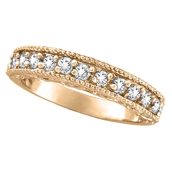 Semi-Eternity Diamond Ring Wedding Band 14k Rose Gold (0.50ct)