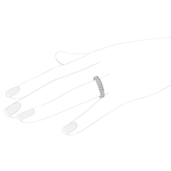 Semi-Eternity Diamond Ring Wedding Band 14k White Gold (0.50ct)