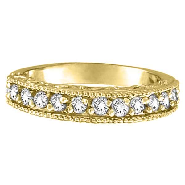 Semi-Eternity Diamond Ring Wedding Band 14k Yellow Gold (0.50ct)