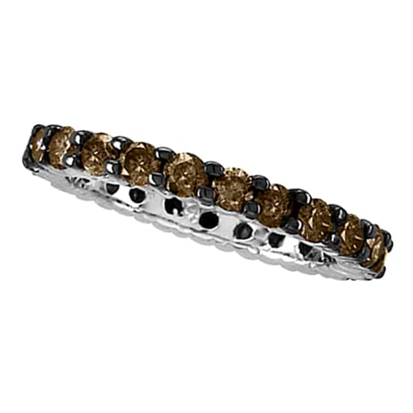 Champagne Diamond Eternity Band in 14K White Gold (2.00 ctw)