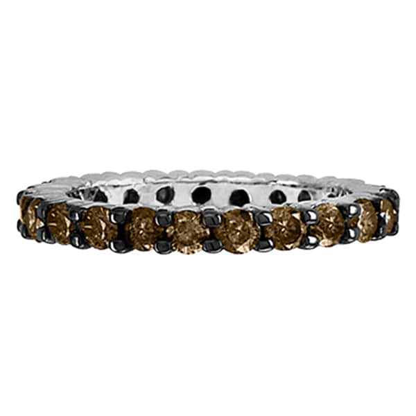 Champagne Diamond Eternity Band in 14K White Gold (2.00 ctw)
