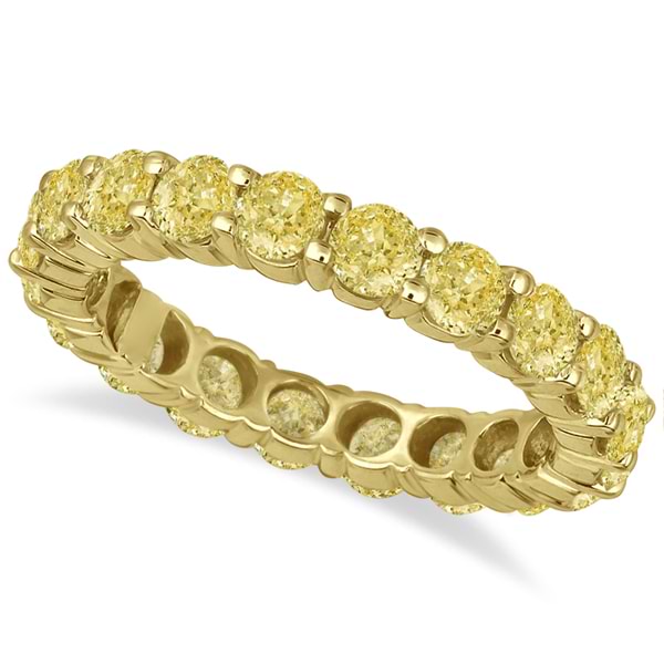 Fancy Canary Yellow Diamond Eternity Ring Band 18k Yellow Gold (3.00ct)