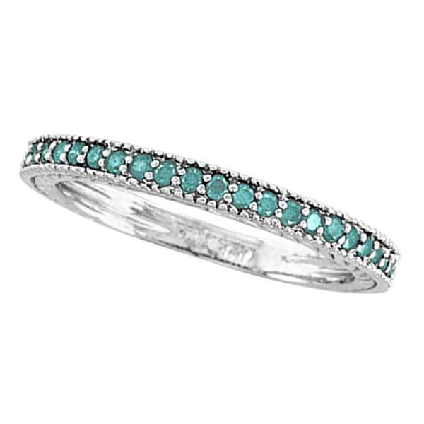 Blue Diamond Stackable Ring 14K White Gold (0.312ct)
