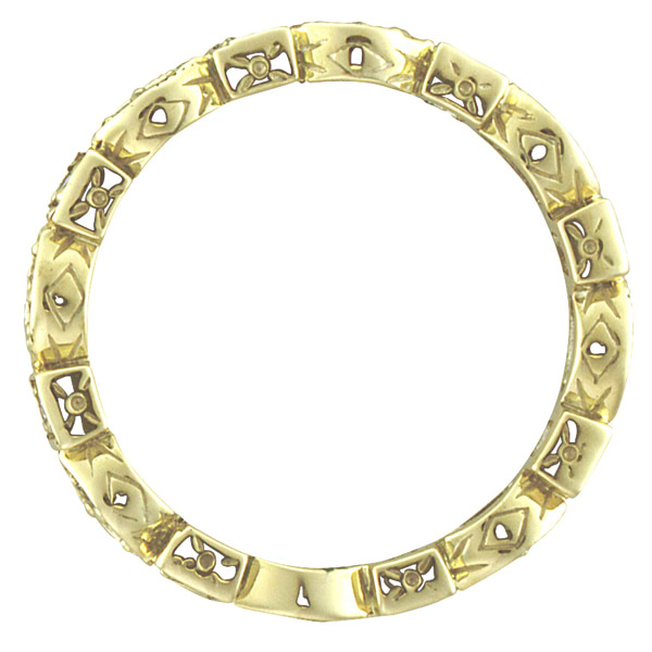 Antique Style Diamond Eternity Ring Band in 14k Yellow Gold (0.36ct)